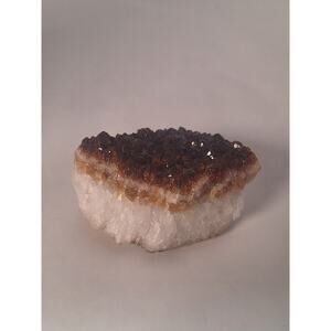 Quartz Crystal Cluster Amber Brown Druzy Natural Mineral Specimen